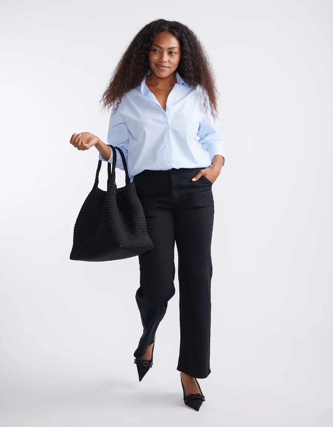 Hayley Classic Shirt - Blue Thin Stripe - Image 5