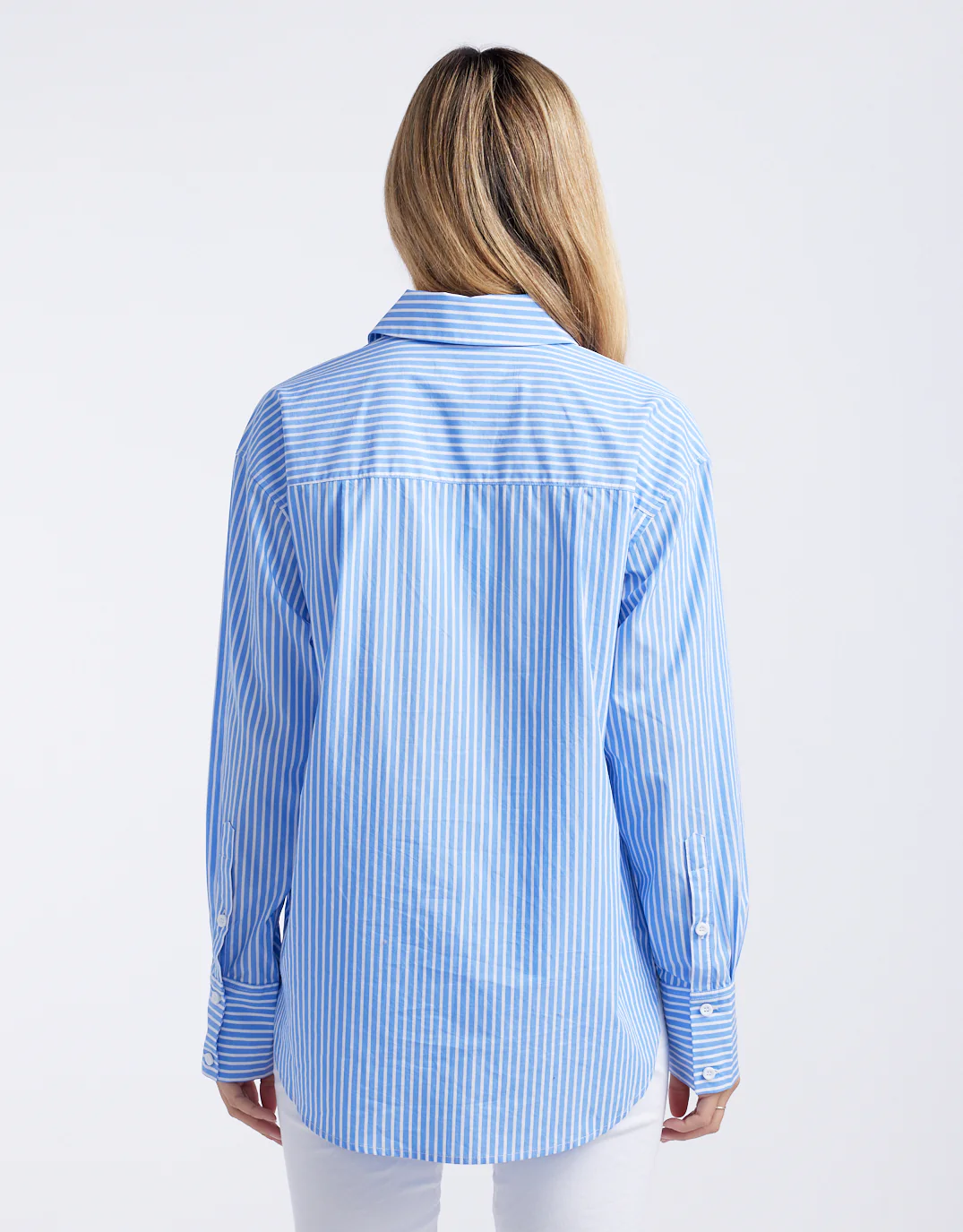 Hayley Classic Shirt - Blue/White Stripe - Image 11