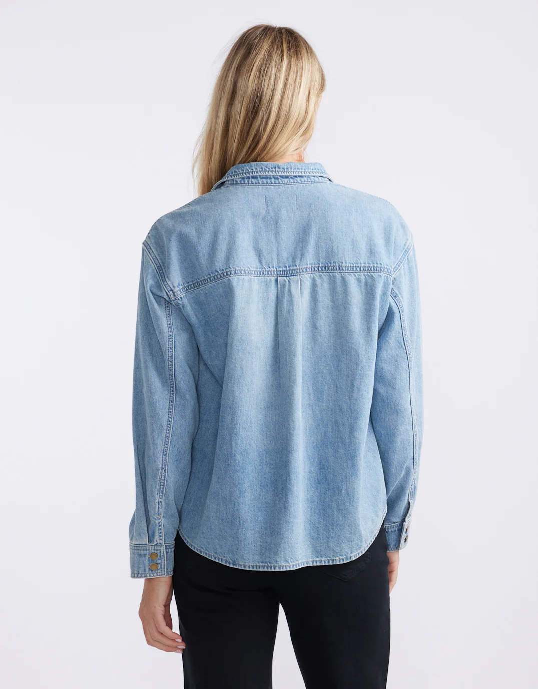 Henley Claudia Shirt - Mid Wash - Image 10