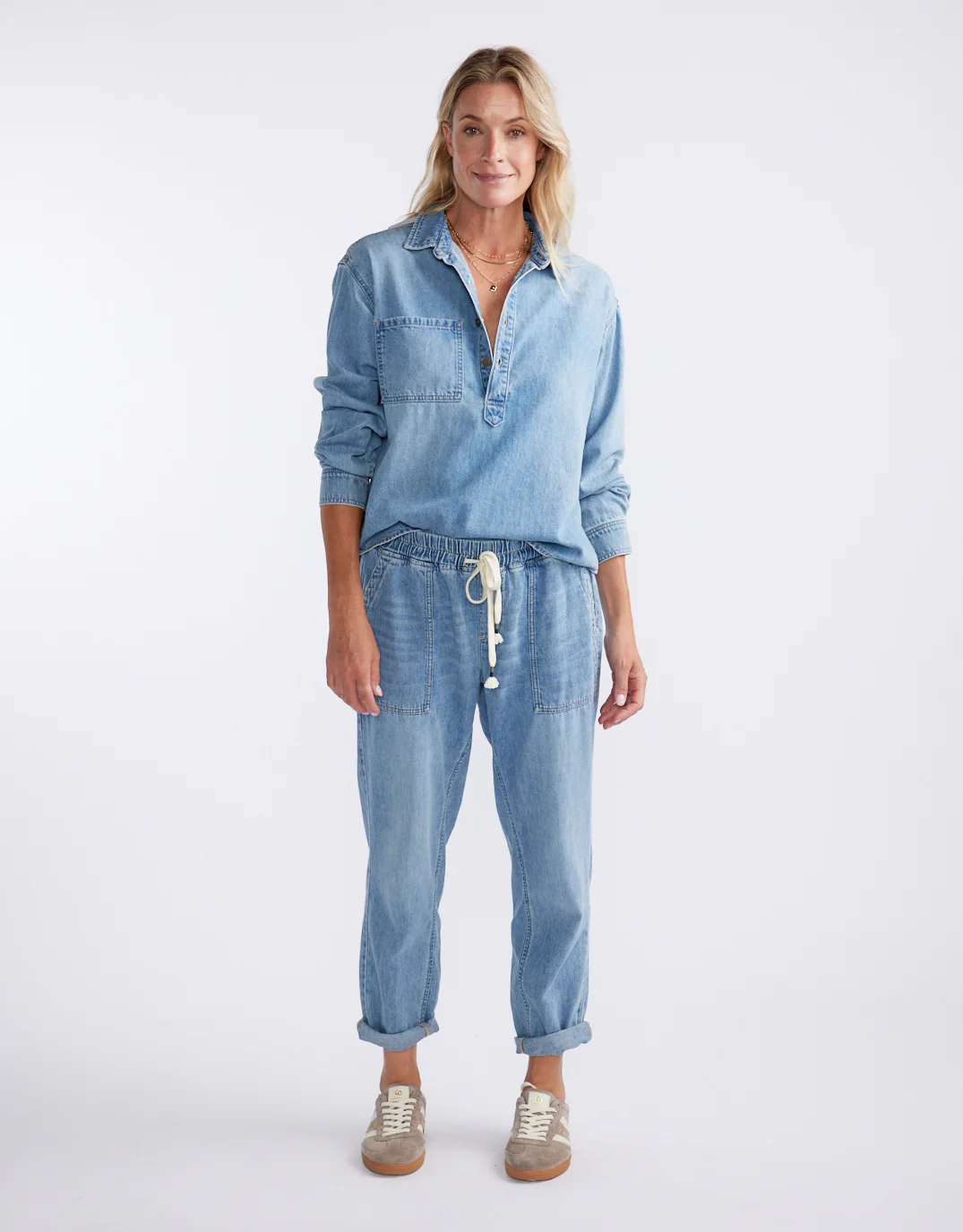 Henley Claudia Shirt - Mid Wash - Image 8