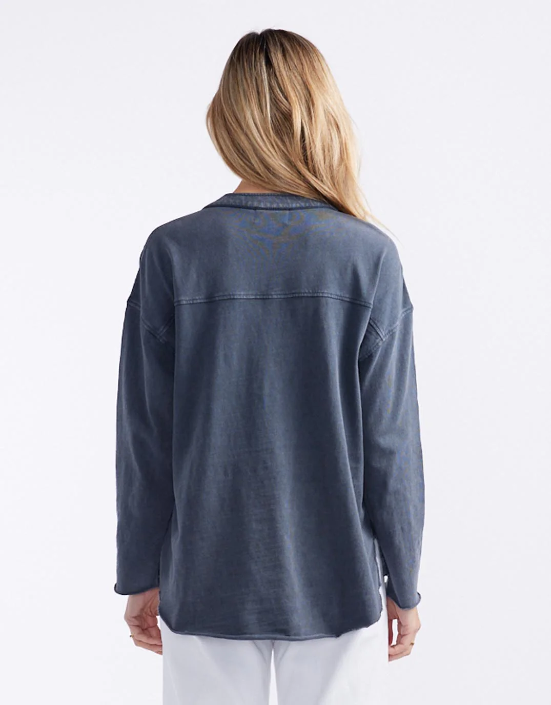Henley Sunset Top - Washed Navy - Image 11