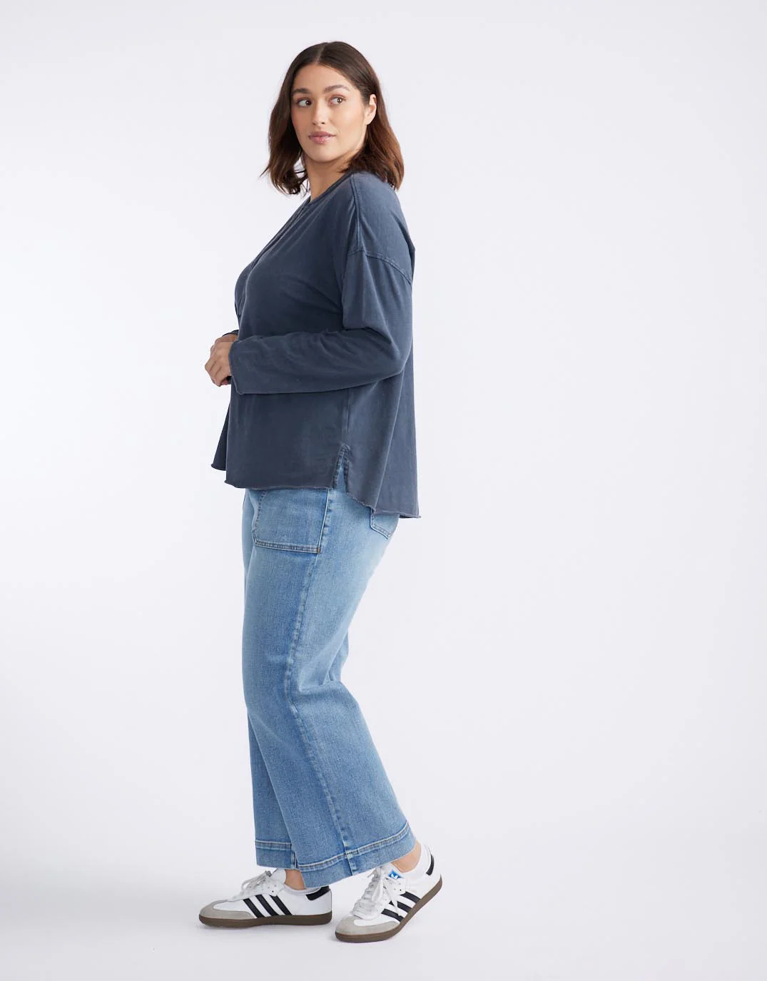 Henley Sunset Top - Washed Navy - Image 8