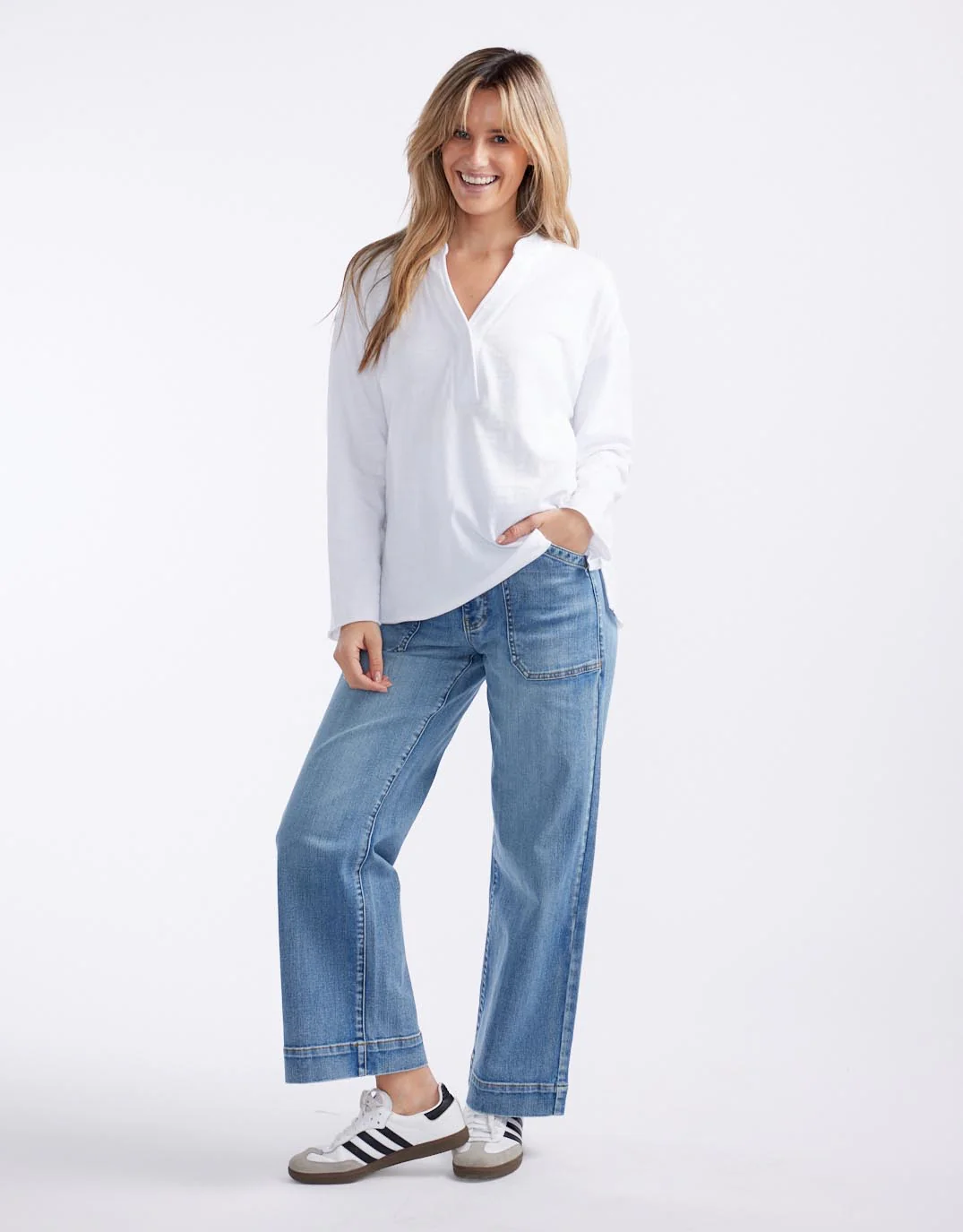 Henley Sunset Top - White - Image 10