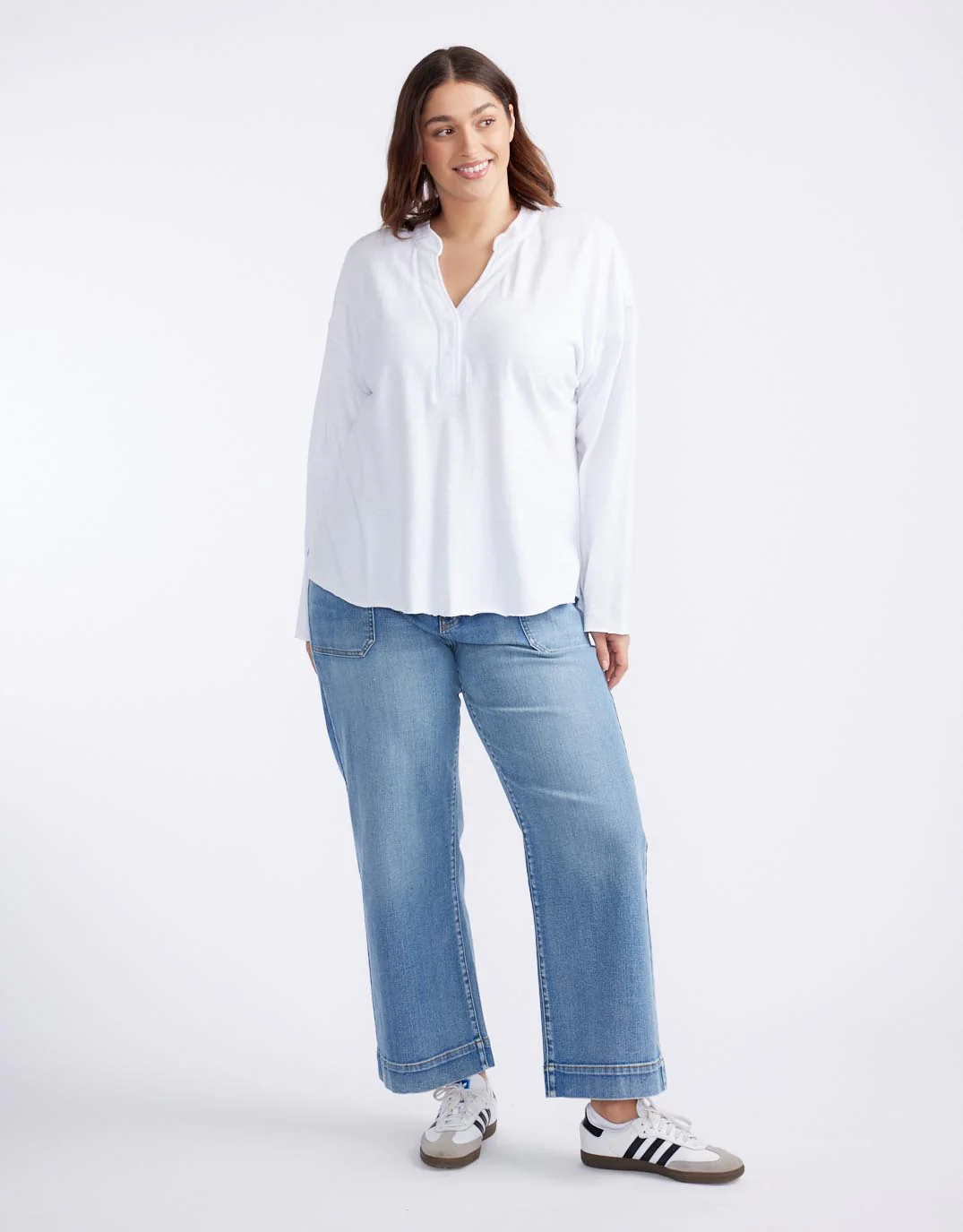 Henley Sunset Top - White - Image 8