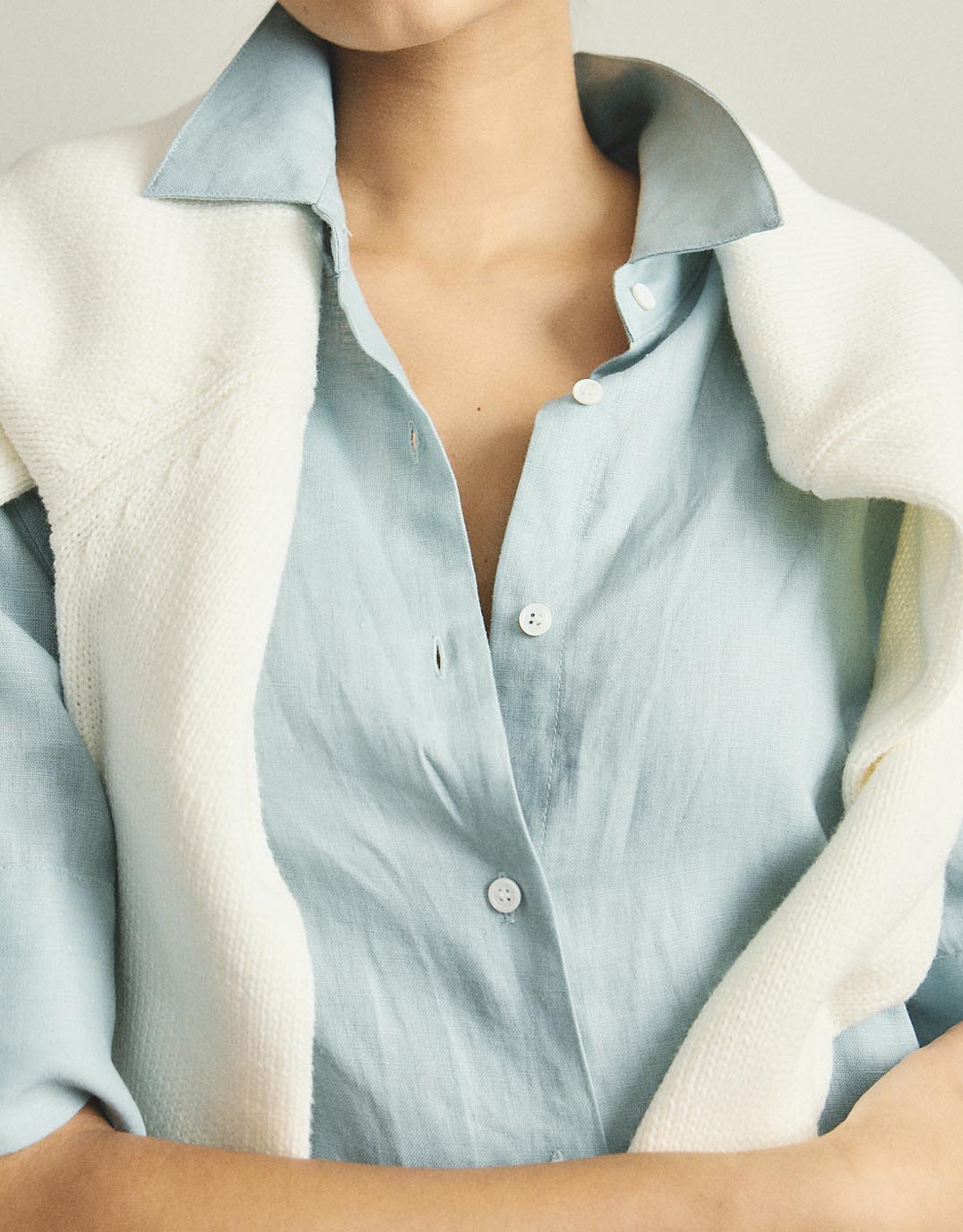 Hettie Linen Shirt Dress - Sage - Image 7