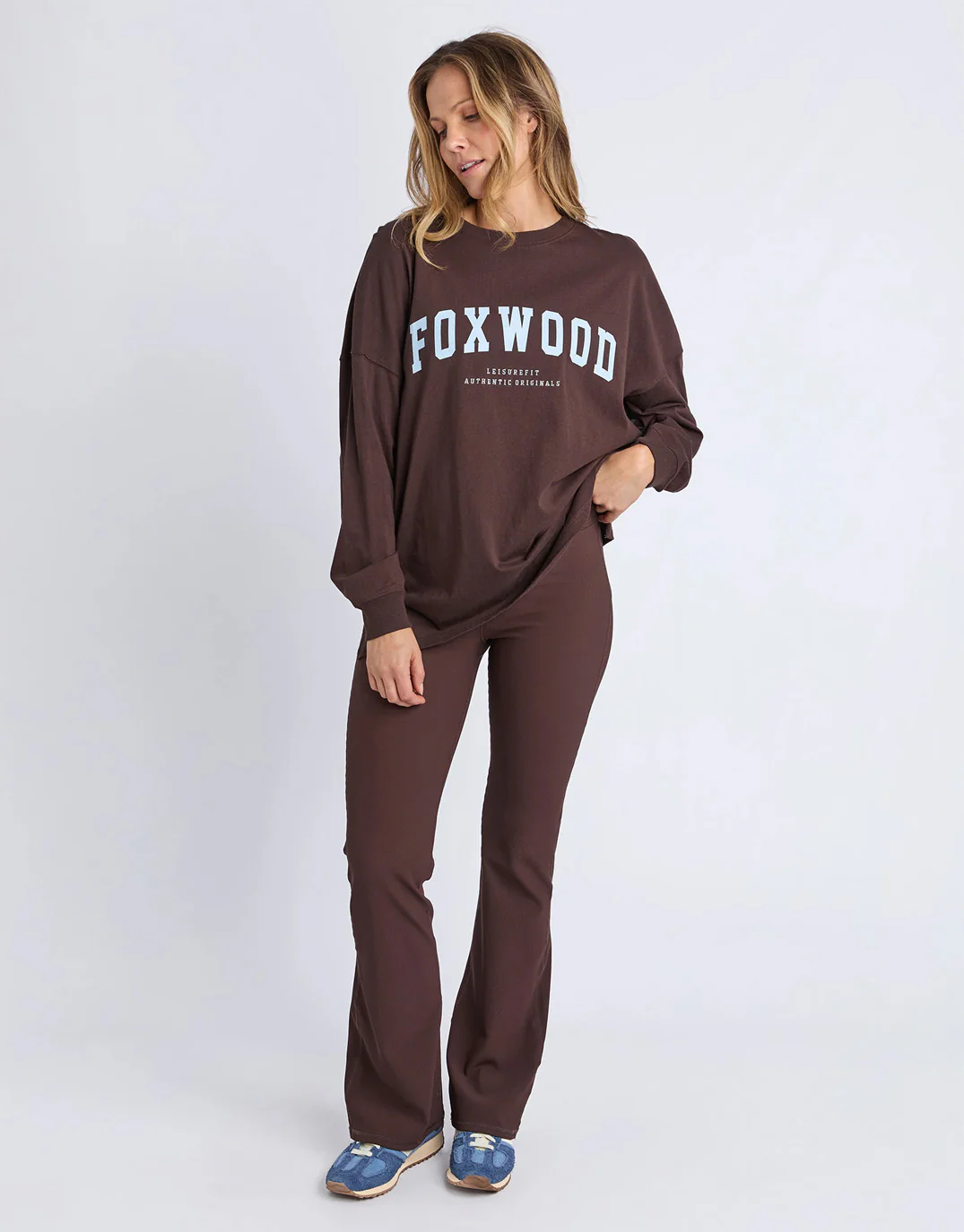 Interval Long Sleeve - Coffee/Light Blue - Image 3