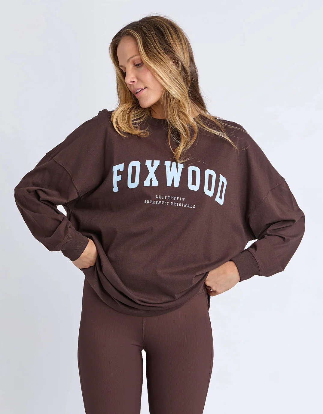 Interval Long Sleeve - Coffee/Light Blue - Image 5