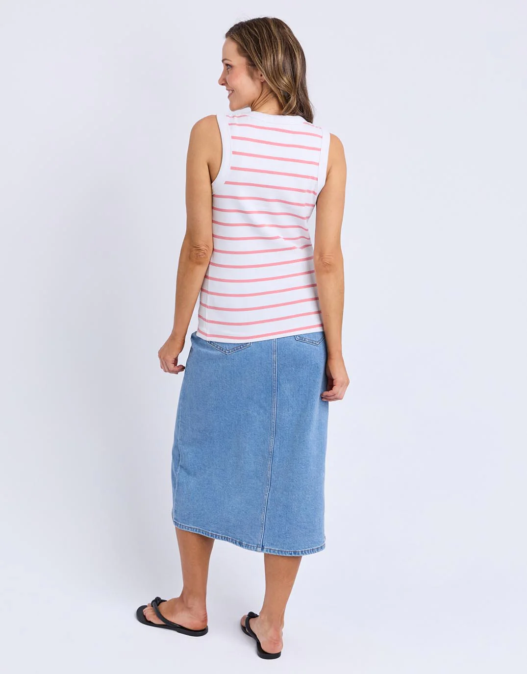 Iris Stripe Tank - White with Rose Stripe - Image 6