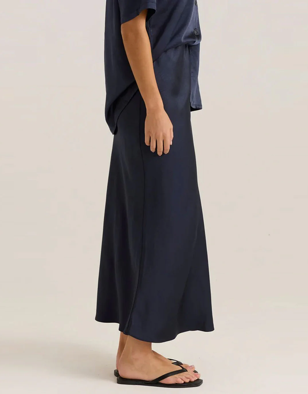 Jasper Slip Skirt - Navy - Image 4