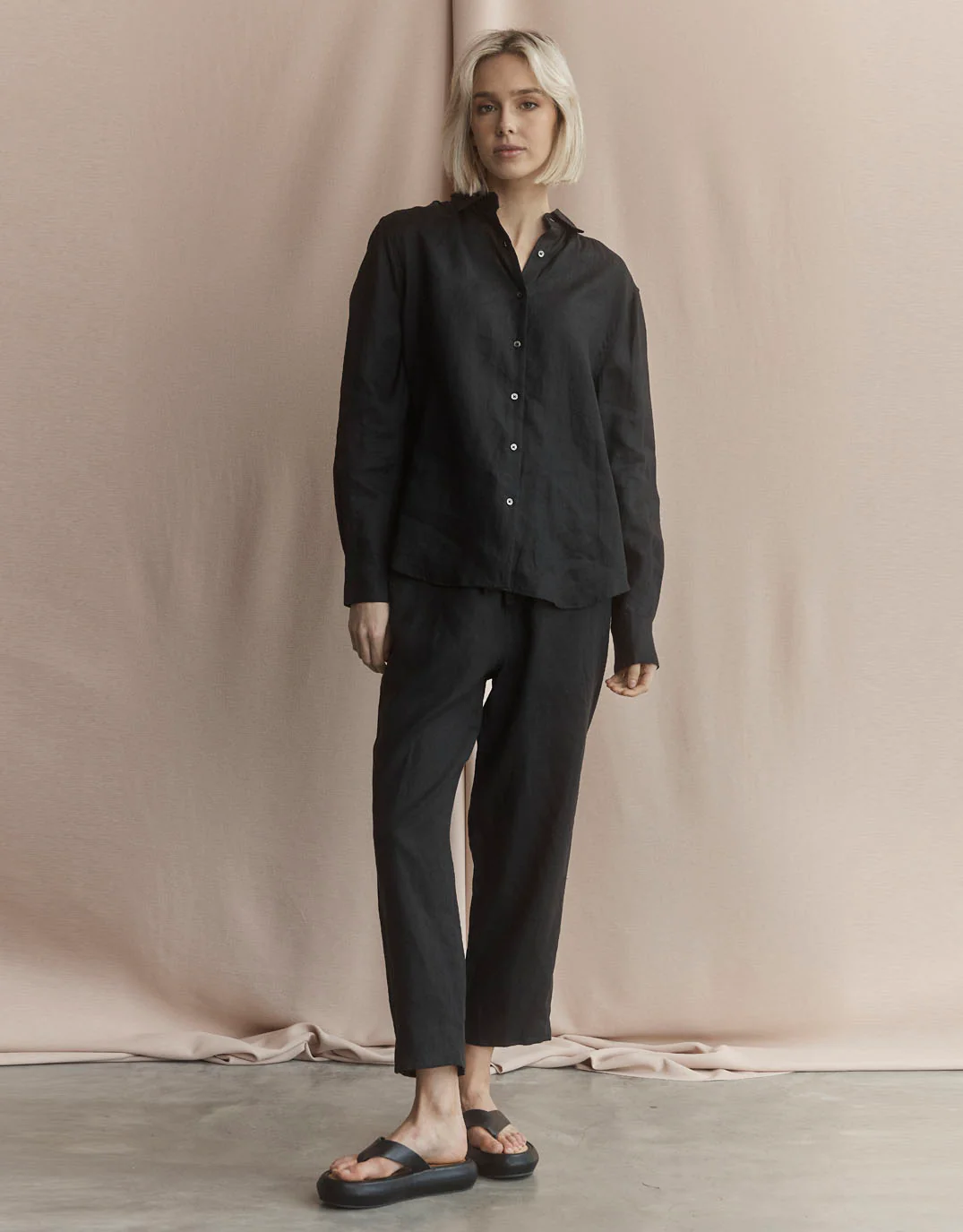 Katie Linen Shirt - Black - Image 8