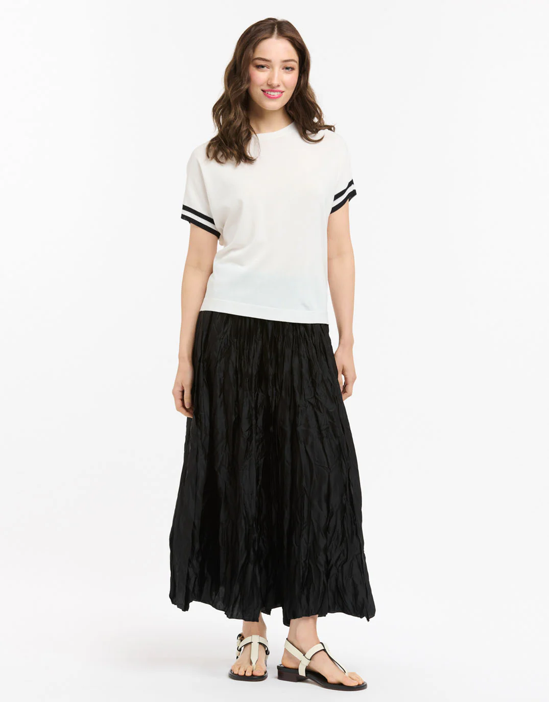 Knit Top Stripe Cuff - White - Image 4