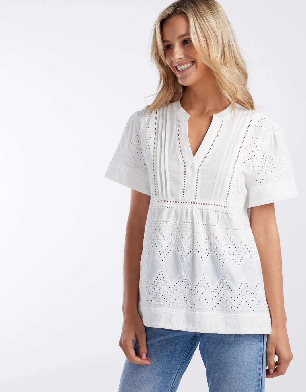 La Dolce Vita Short Sleeve Top - White - Image 8