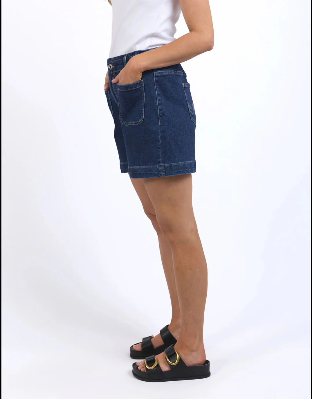 Lennox Denim Shorts - Dark Blue Wash - Image 5
