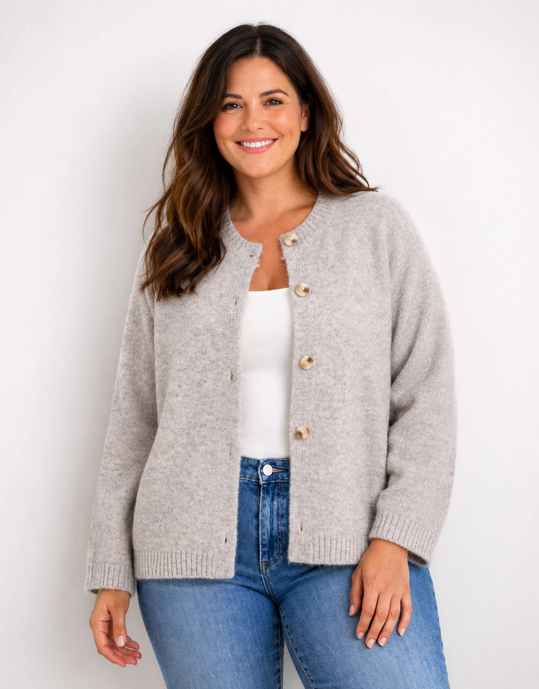 Lennox Long Sleeve Cardi - Warm Beige - Image 2