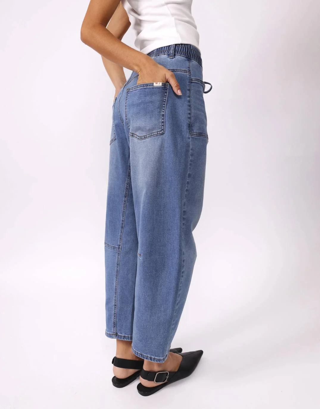 Leo Barrel Jeans - Blue Denim - Image 8