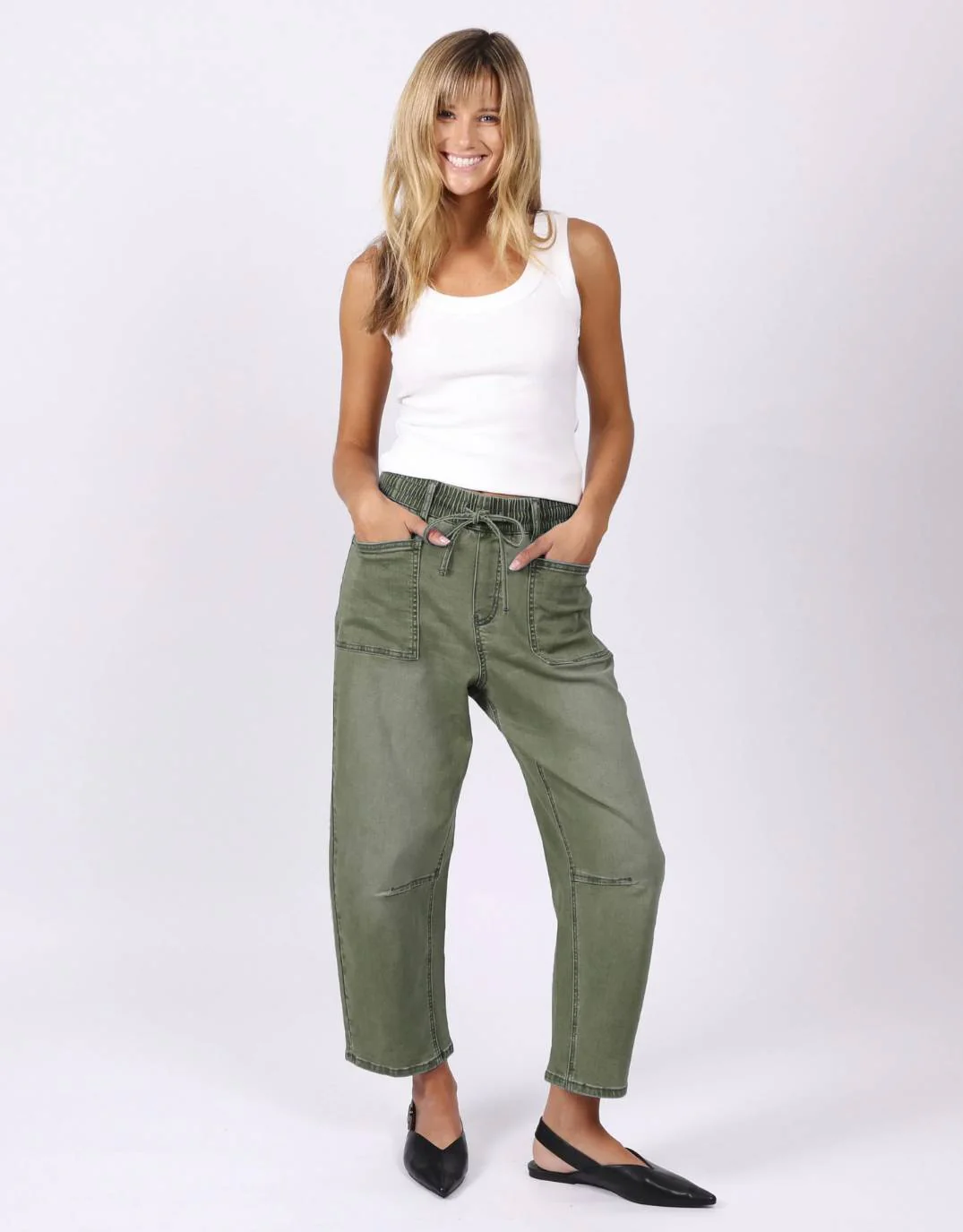 Leo Barrel Jeans - Khaki - Image 3