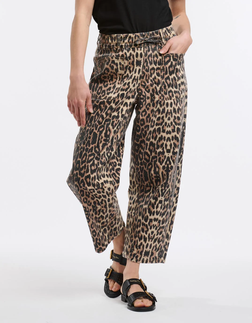 Leo Barrel Jeans - Leopard Print