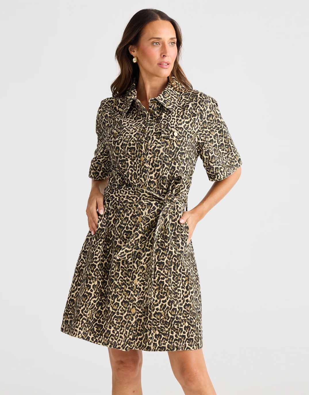 Leroy Dress - Beige Leopard - Image 3