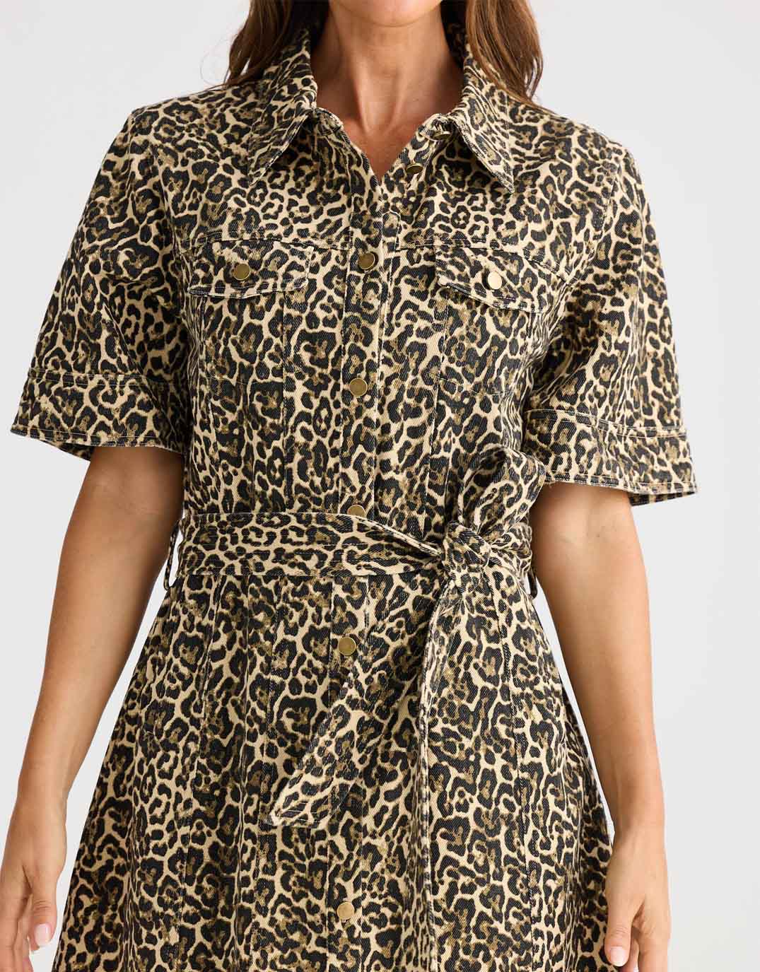 Leroy Dress - Beige Leopard - Image 5