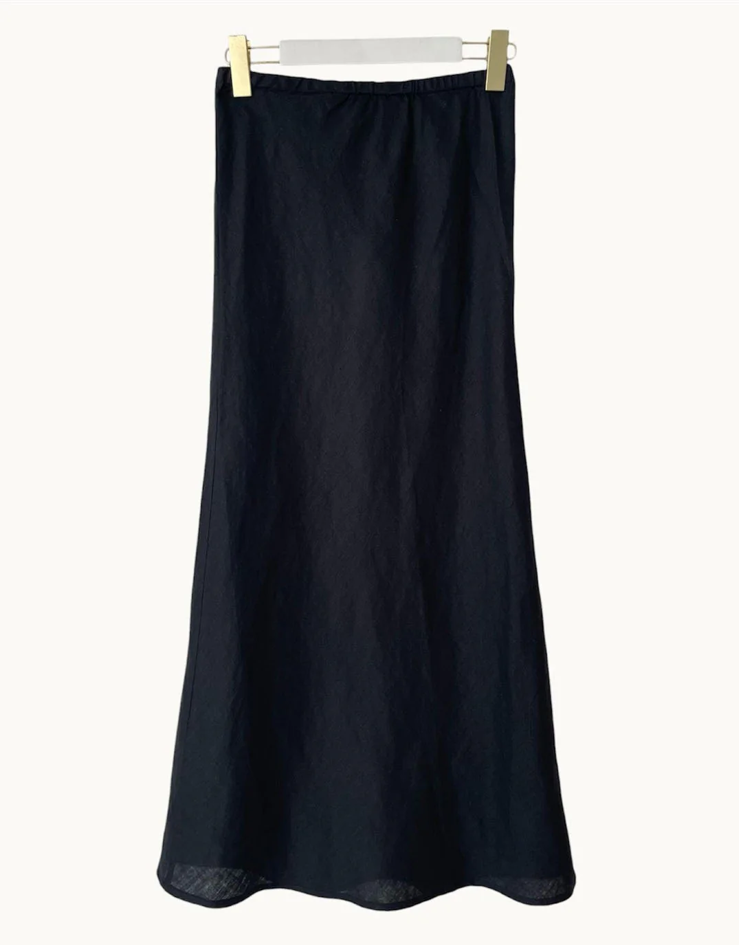 Linen Slip Skirt - Black - Image 5