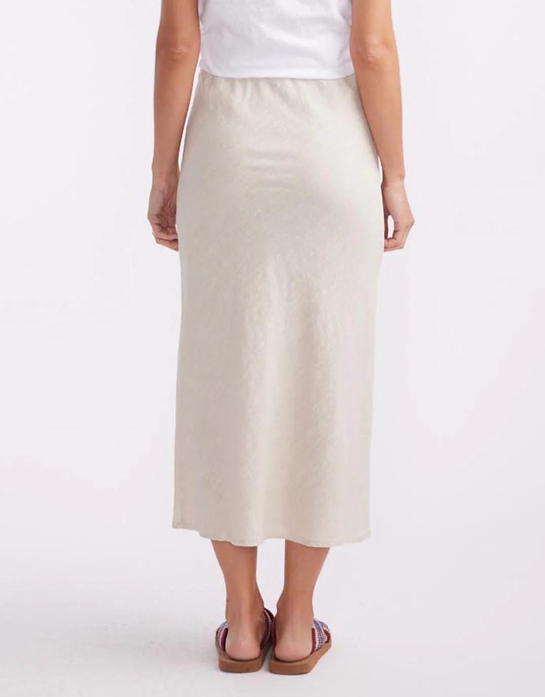 Linen Slip Skirt - Natural - Image 6