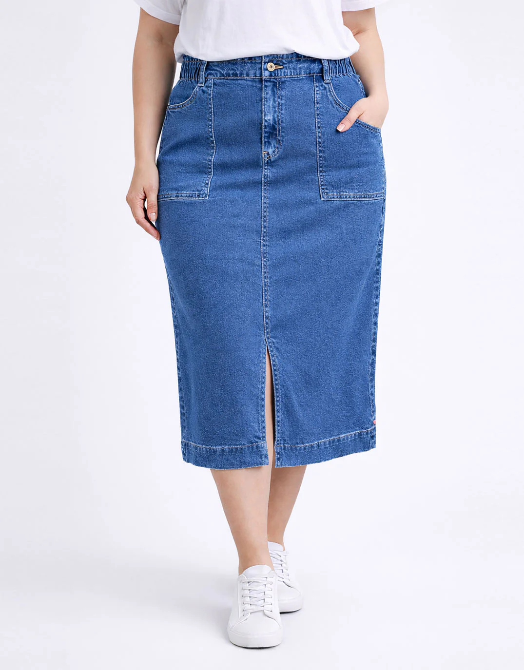 Long Atlas Skirt - Dark Blue Wash - Image 2