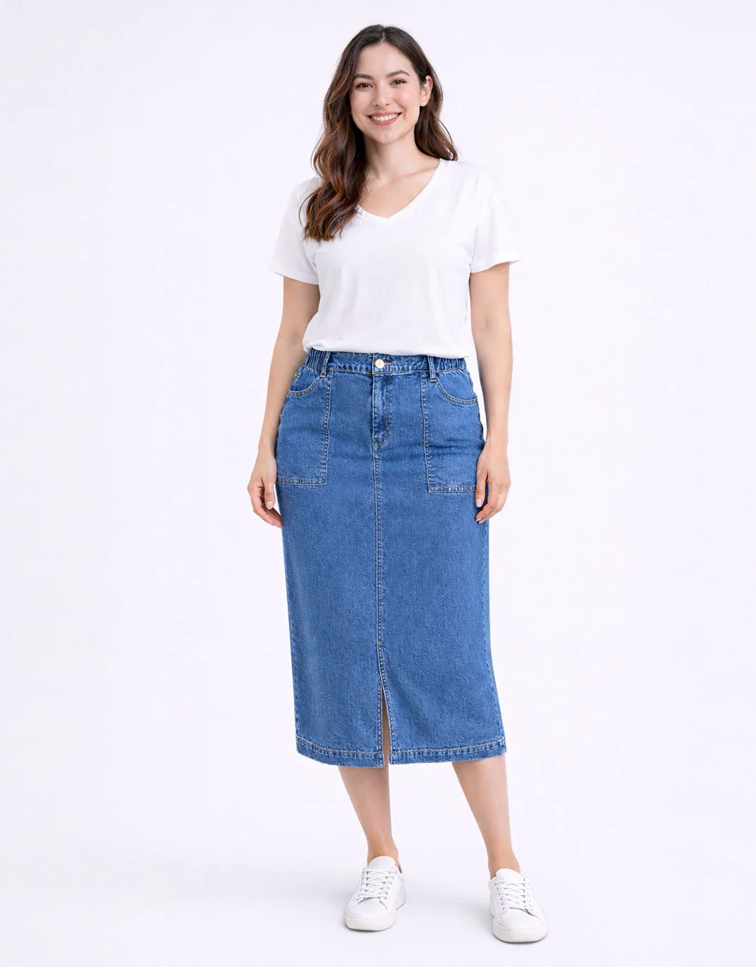 Long Atlas Skirt - Dark Blue Wash - Image 3