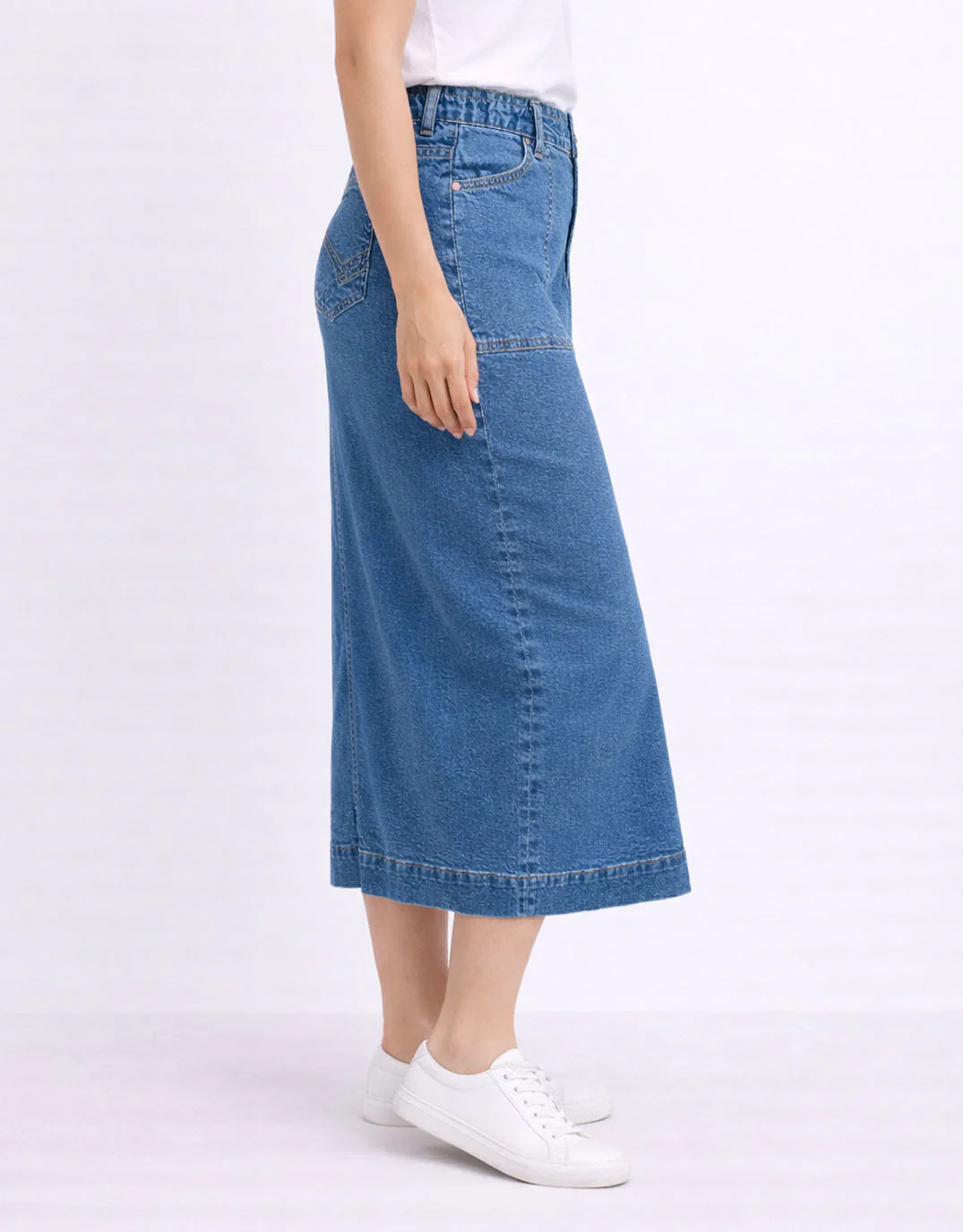 Long Atlas Skirt - Dark Blue Wash - Image 5