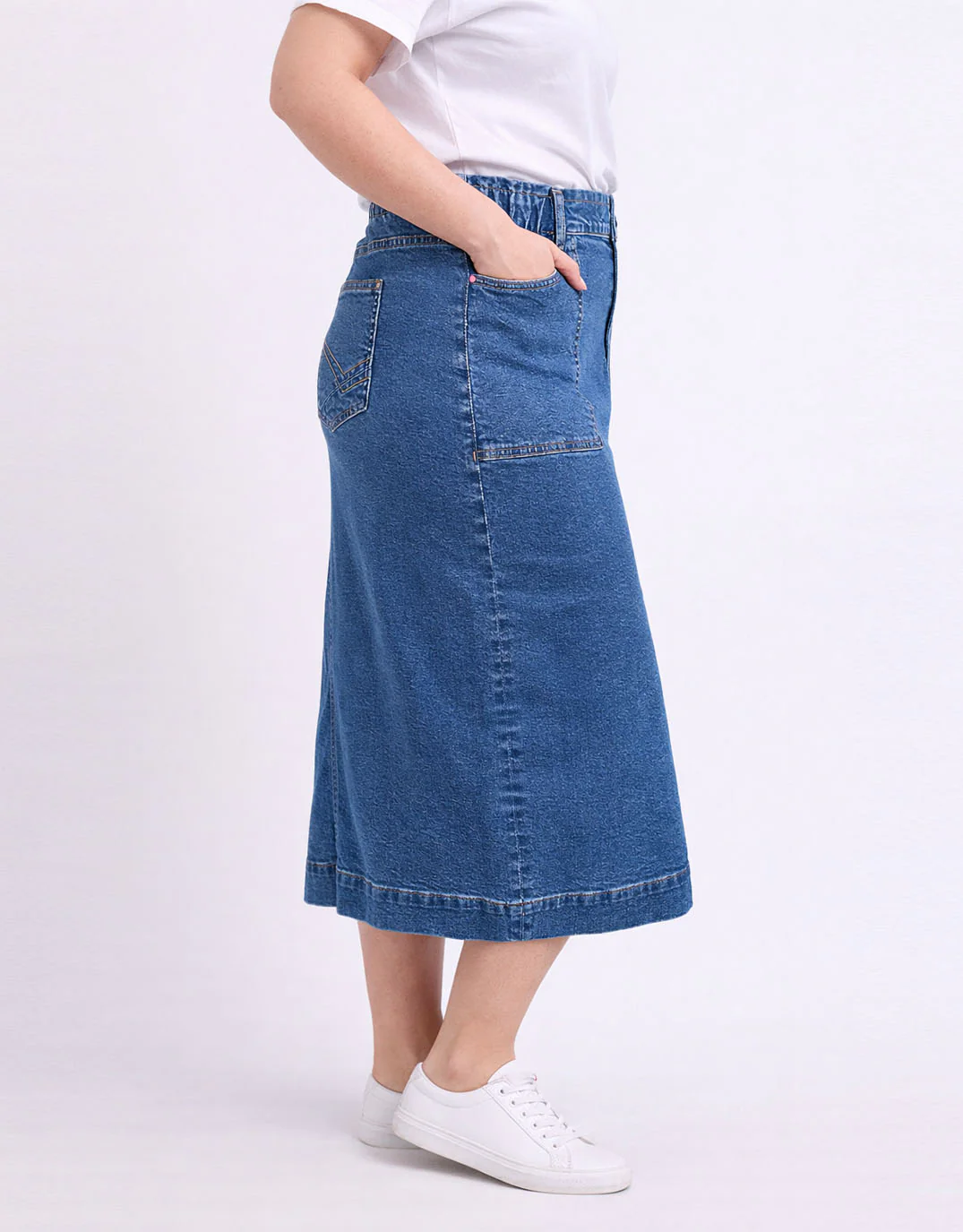 Long Atlas Skirt - Dark Blue Wash - Image 6
