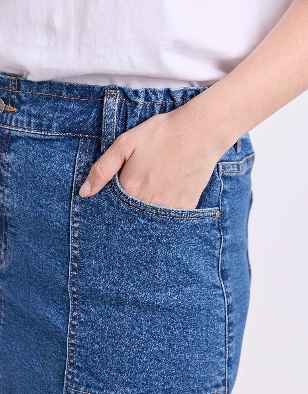 Long Atlas Skirt - Dark Blue Wash - Image 7