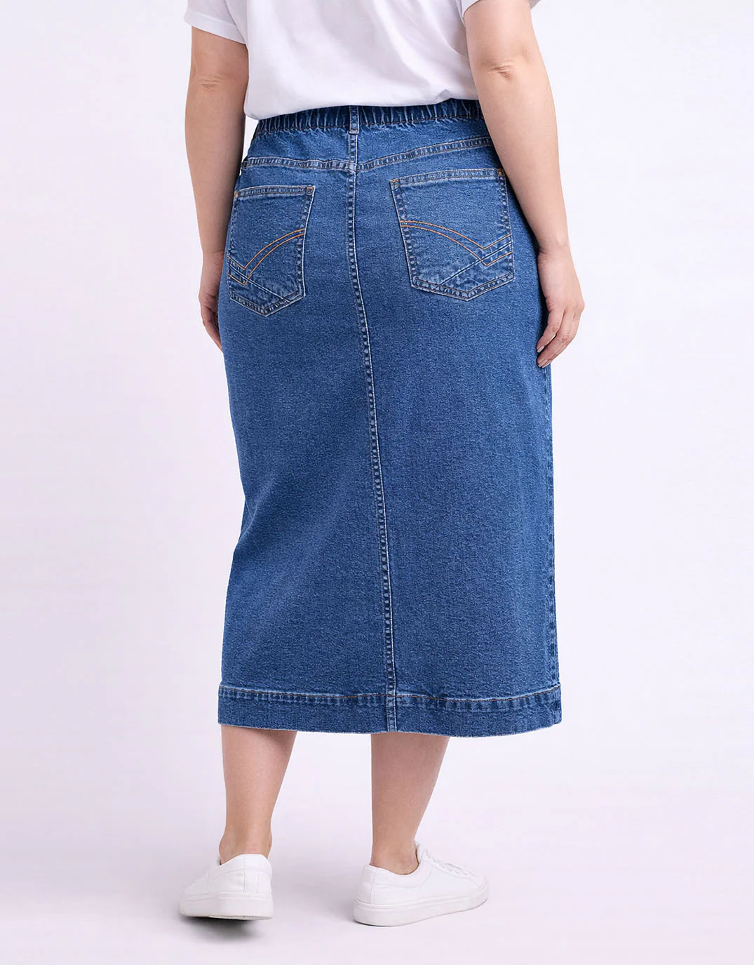Long Atlas Skirt - Dark Blue Wash - Image 8