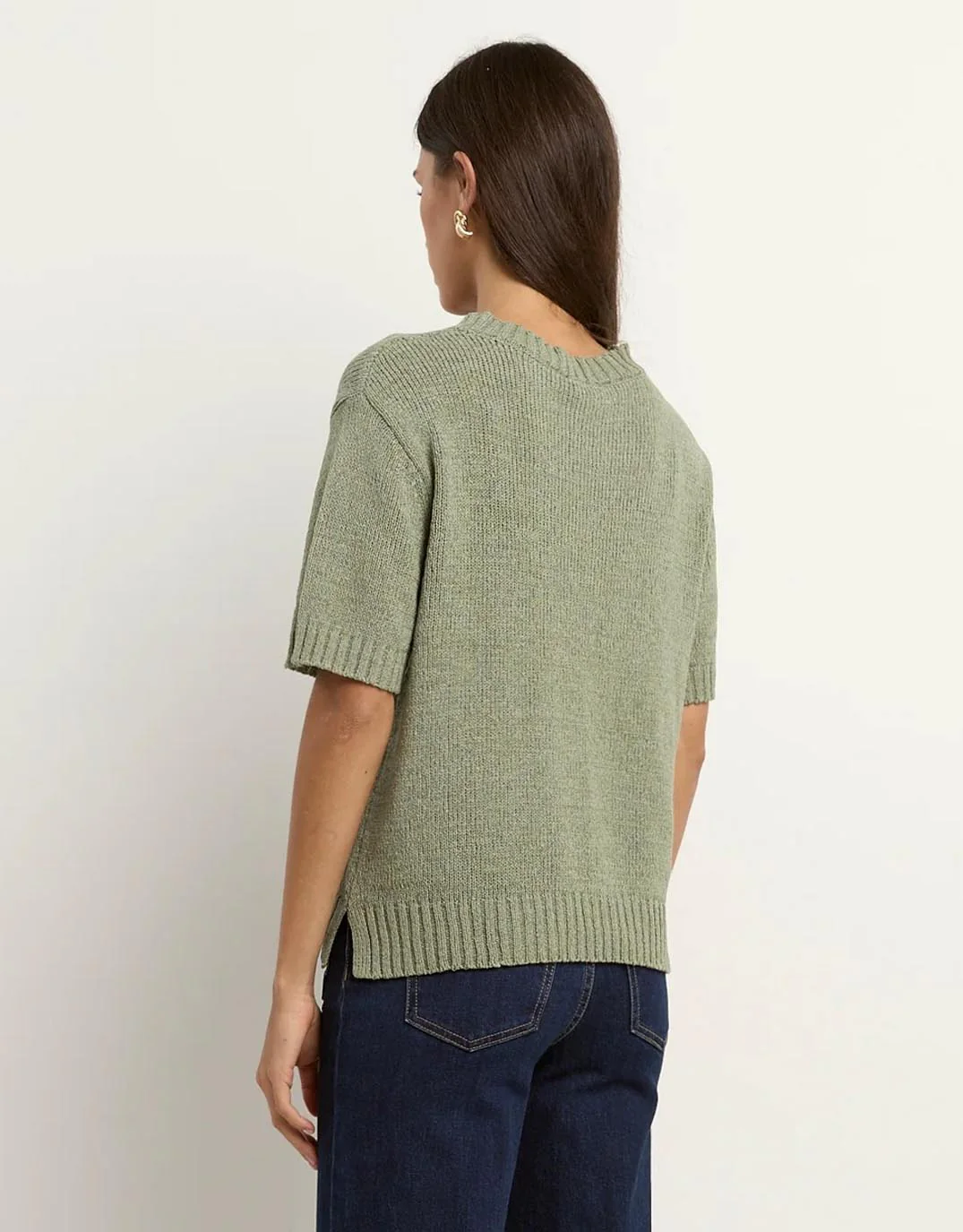 Loveable Tape Yarn Knit Tee - Sage - Image 7