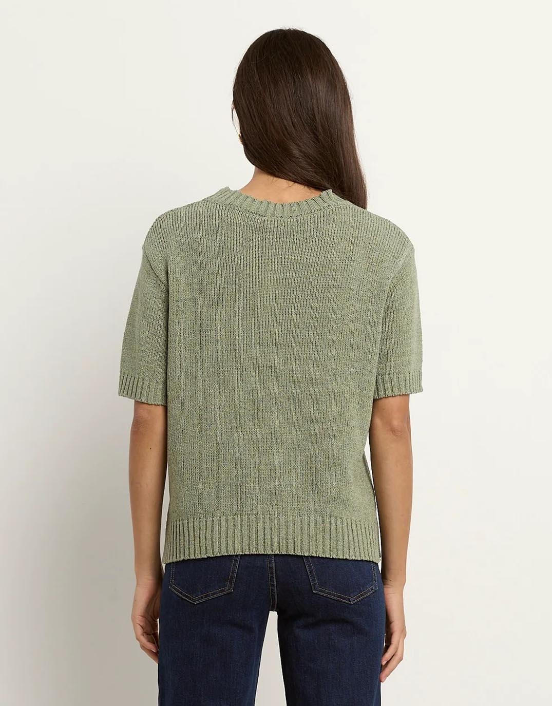 Loveable Tape Yarn Knit Tee - Sage - Image 8