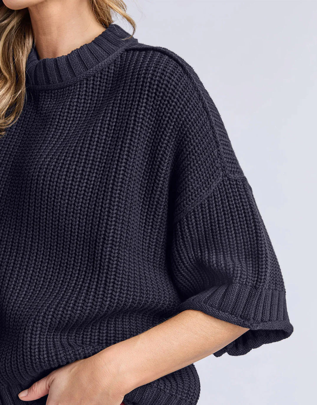Luela Short Sleeve Knit - Navy - Image 5