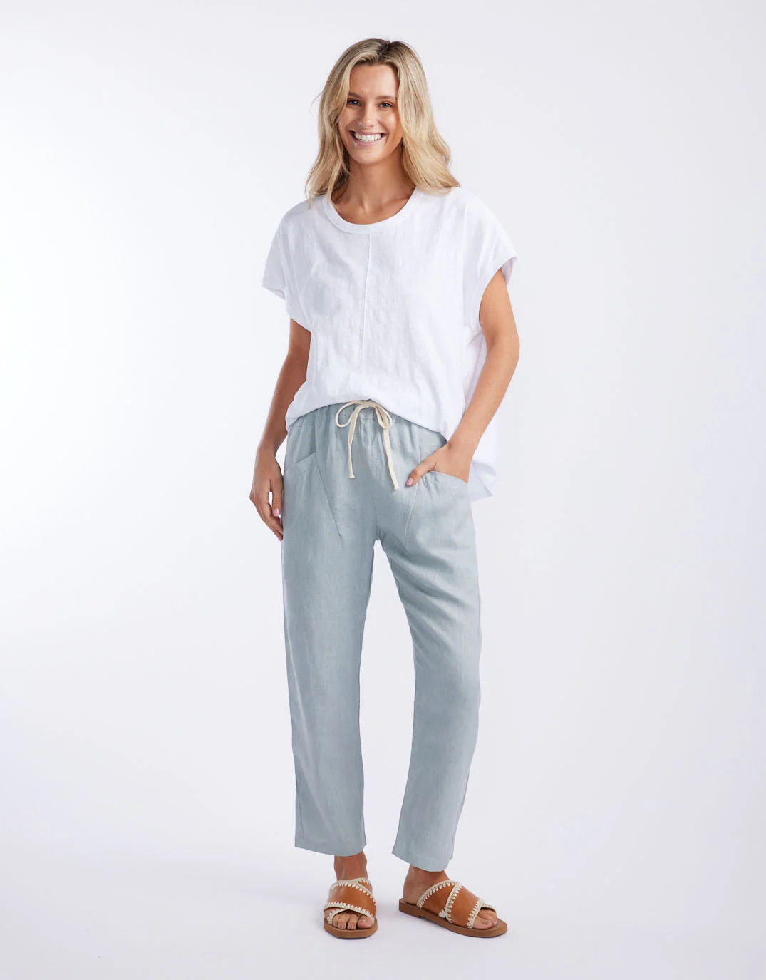 Luxe Linen Pants - Dove - Image 3