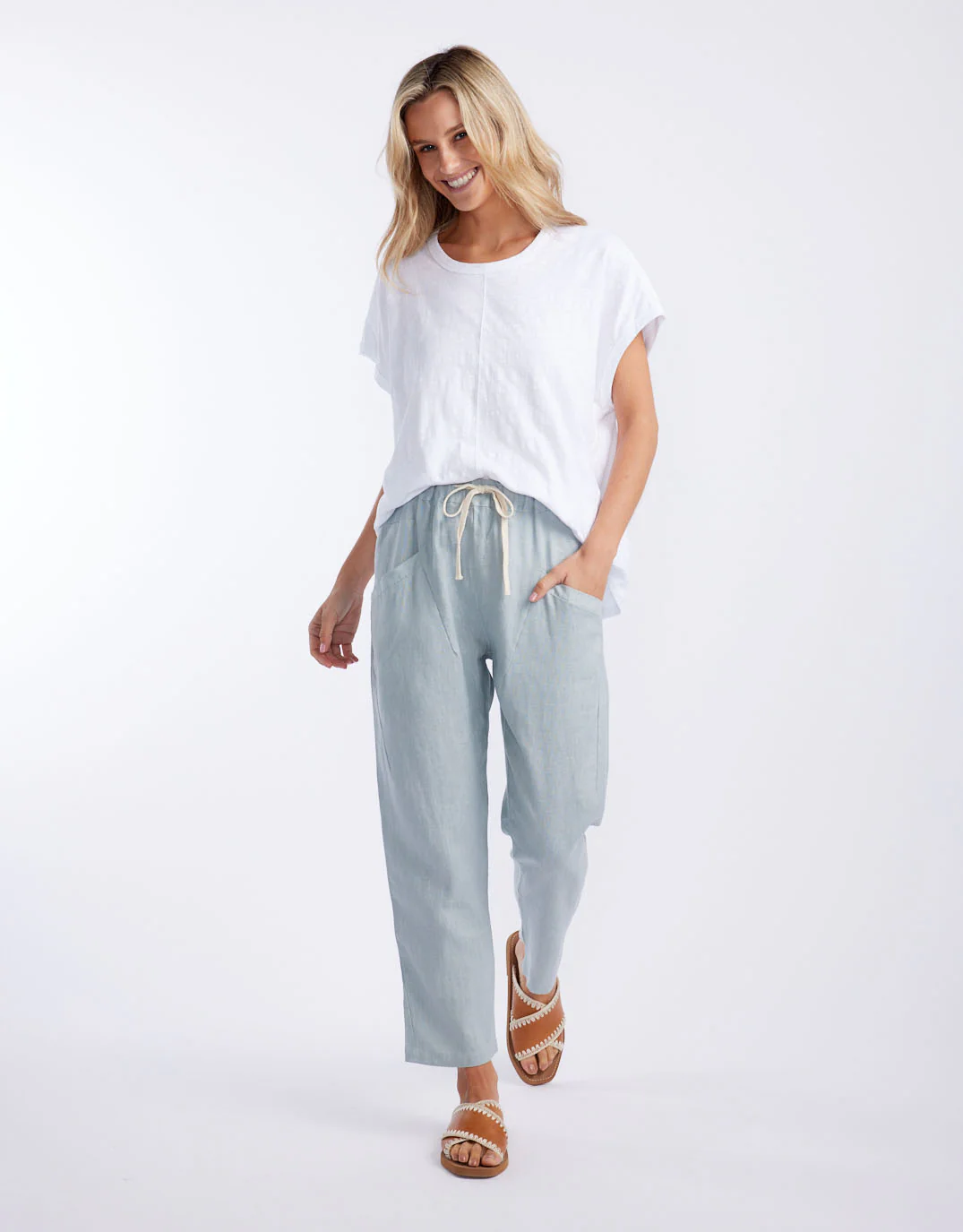 Luxe Linen Pants - Dove - Image 4