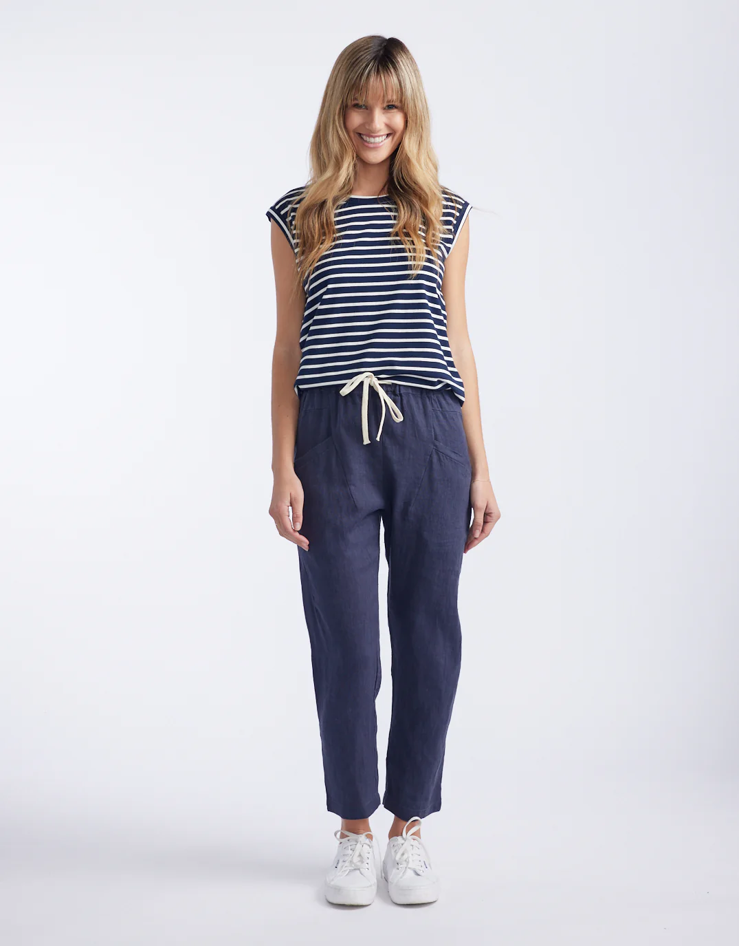 Luxe Linen Pants - Washed Navy - Image 6