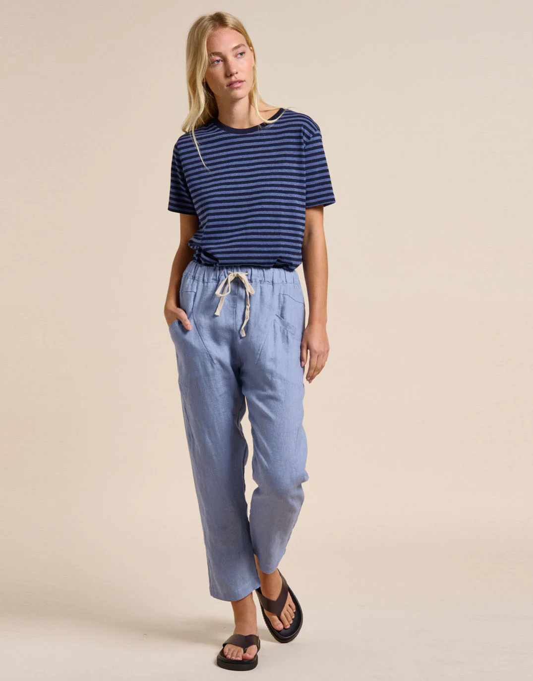 Luxe Linen Pants - Nantucket Blue - Image 3