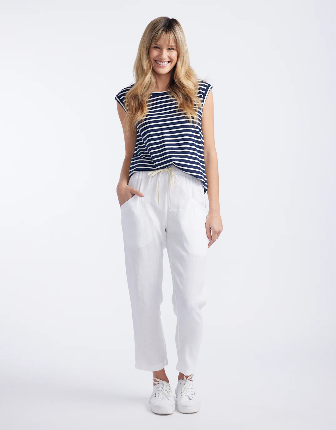 Luxe Linen Pants - White - Image 3