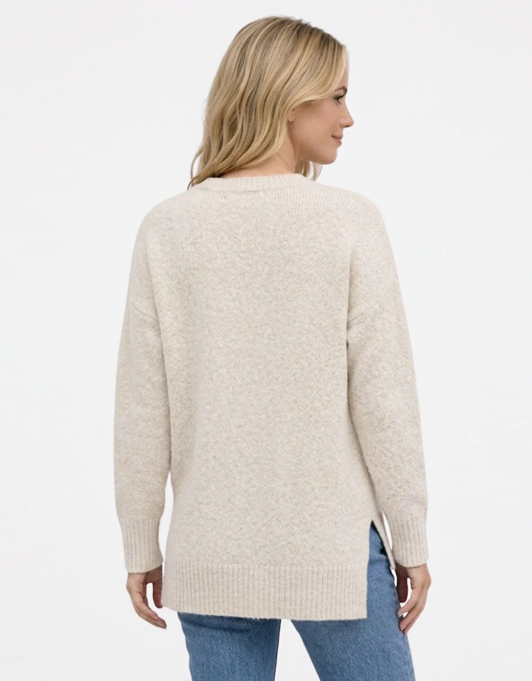 Maisie Hi-Low Knit - Latte - Image 4