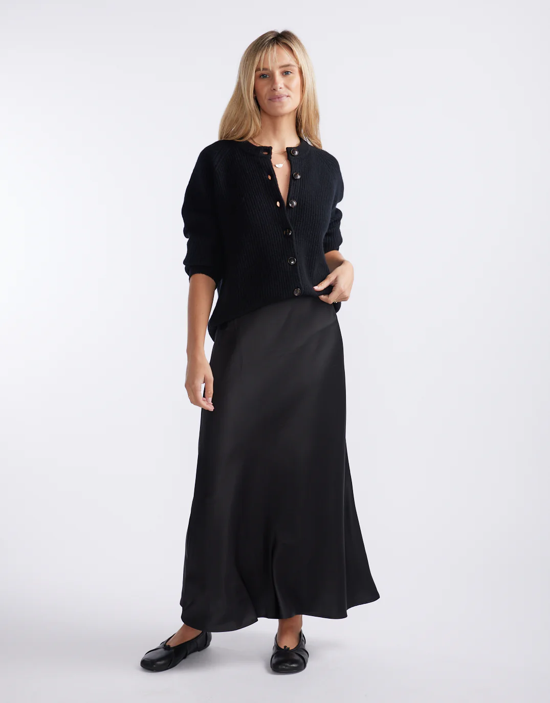 Maison Wool Cashmere Cardigan - Black - Image 5