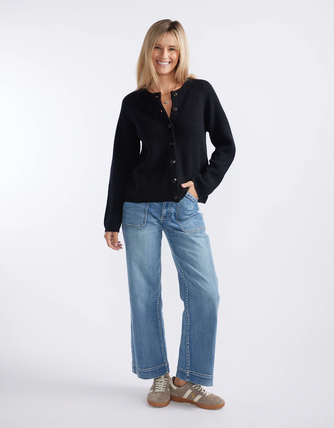 Maison Wool Cashmere Cardigan - Black - Image 7