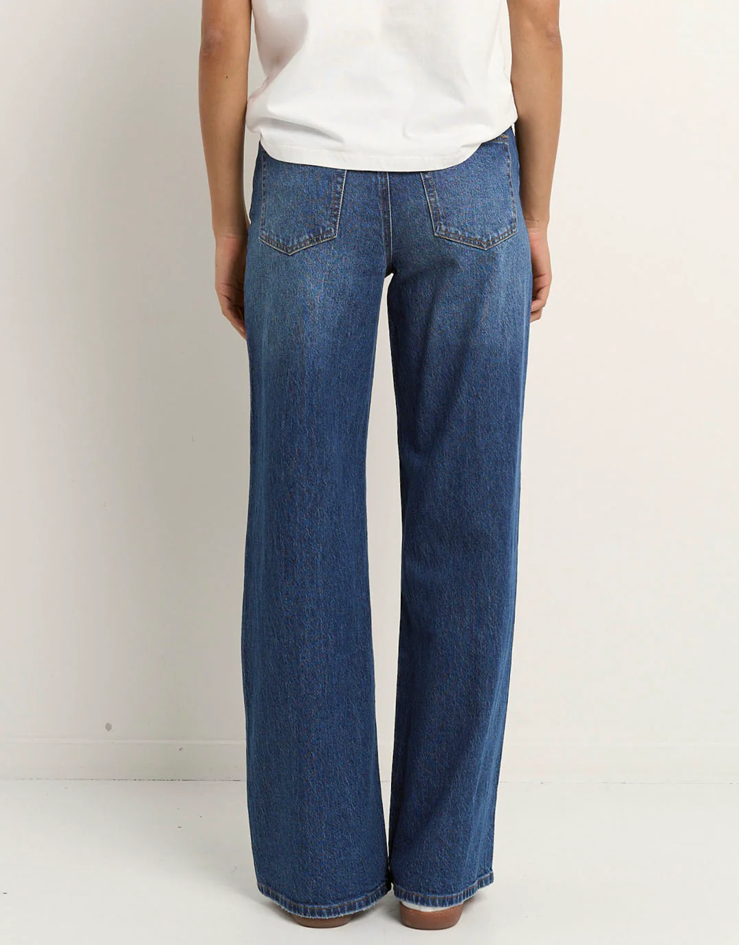 Manhattan Mid Rise Side Stripe Wide Leg Jean - Mid Blue - Image 6