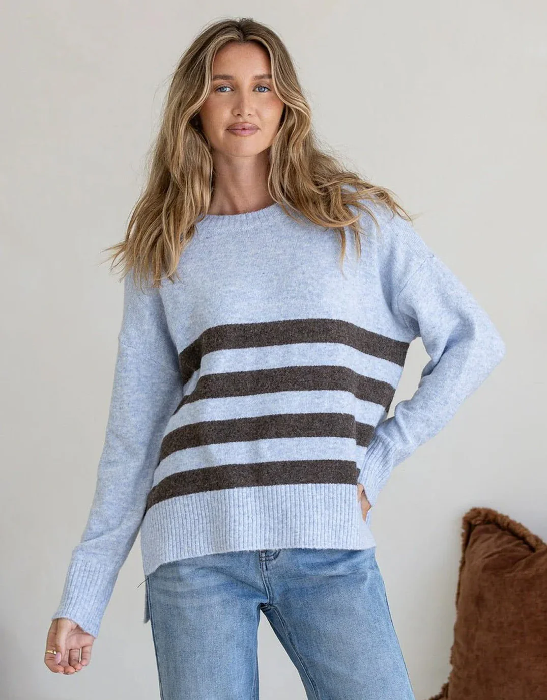 Manor Knit - Blue/Chocolate