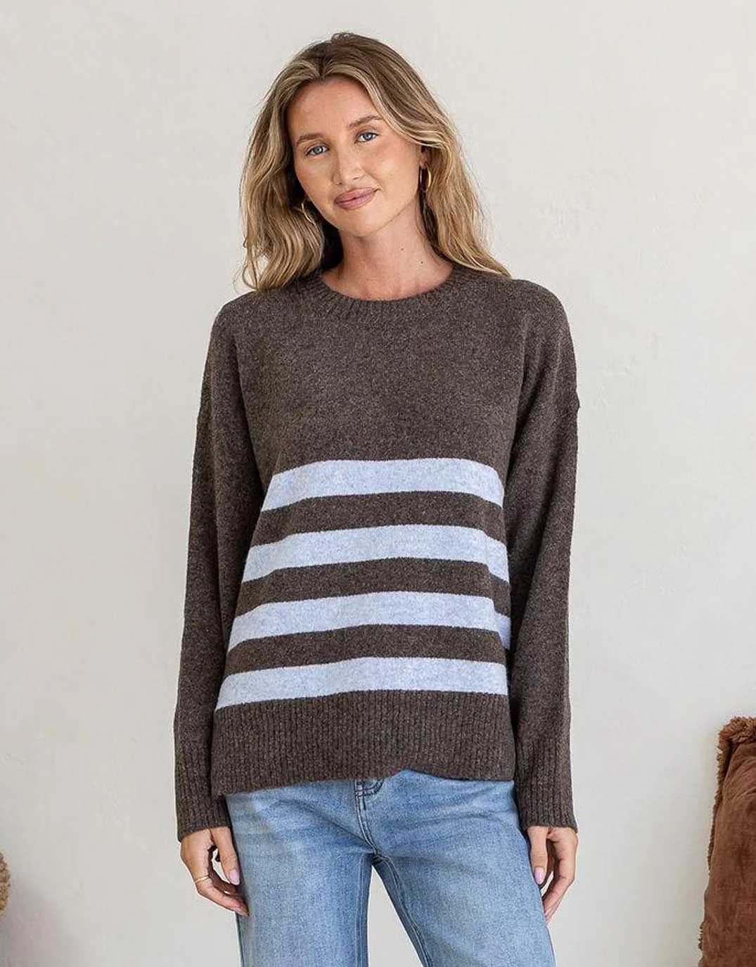 Manor Knit - Chocolate/Blue - Image 2