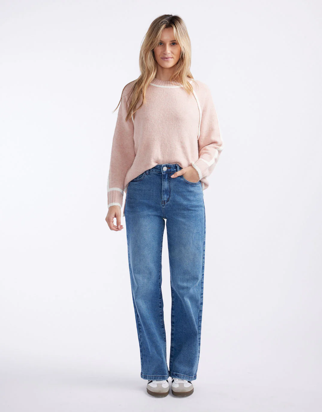 Marlowe Stretch Straight Leg Jean - Mid Wash - Image 4