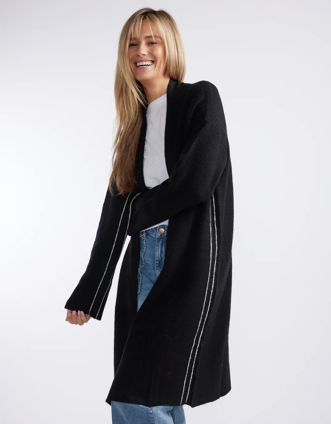 Montreux Wool Alpaca Longline Cardigan - Black