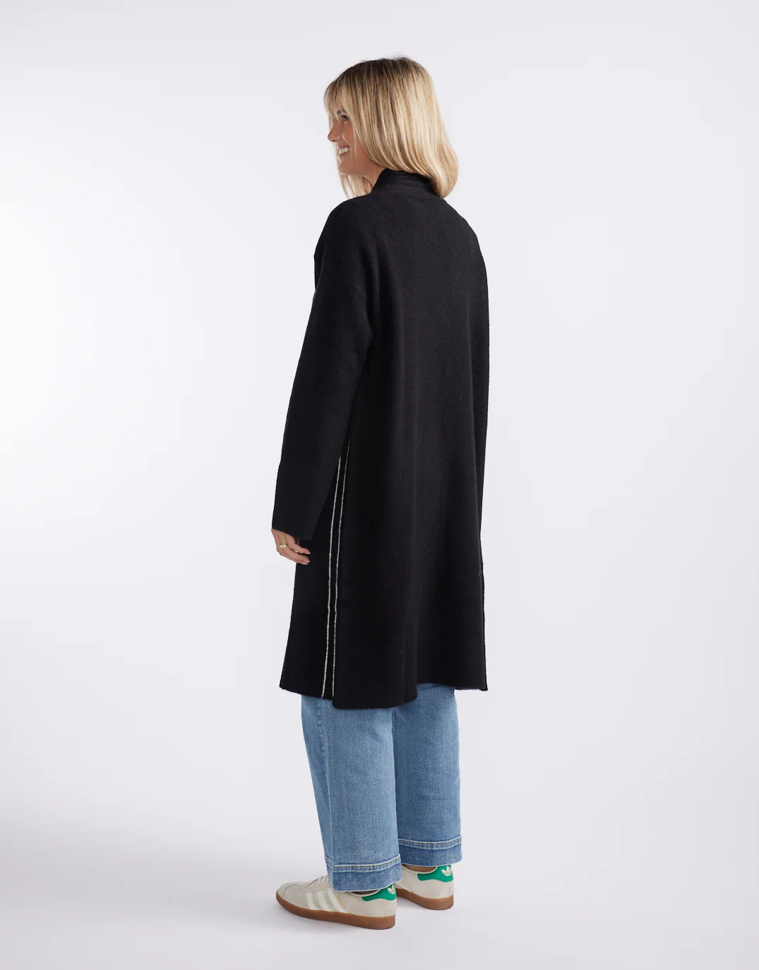 Montreux Wool Alpaca Longline Cardigan - Black - Image 4