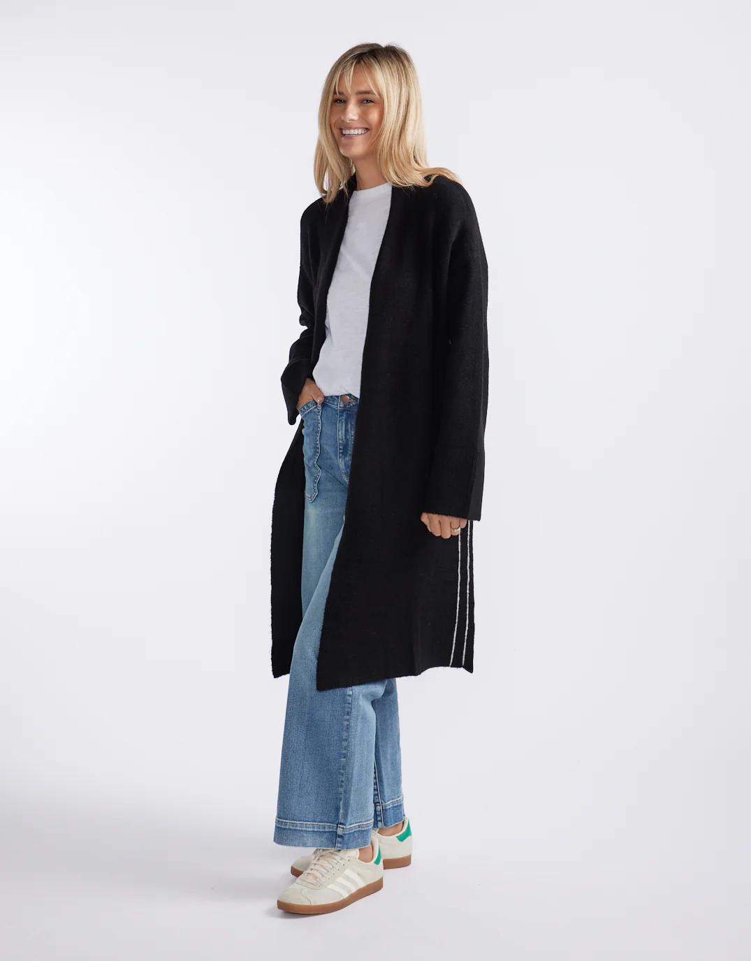 Montreux Wool Alpaca Longline Cardigan - Black - Image 5