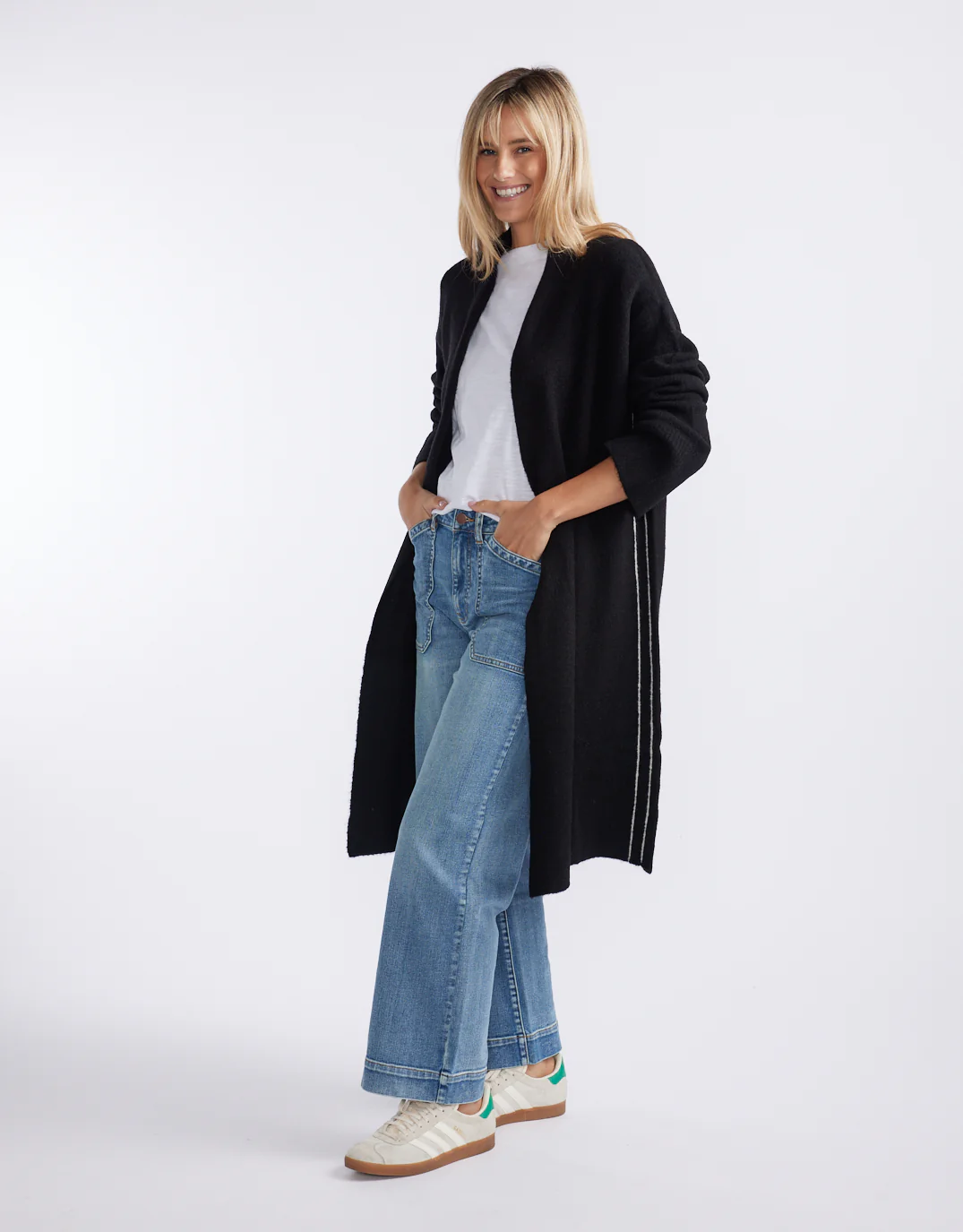 Montreux Wool Alpaca Longline Cardigan - Black - Image 6
